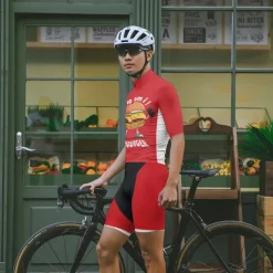 Men's Cycling Jersey with Shorts Cartoon Short Sleeve Bike Clothing Suit with 3 Rear Pockets Mountain Bike MTB Road Bike Cycling Front Zipper Sweat wicking Comfortable Breathable Sports White Yellow