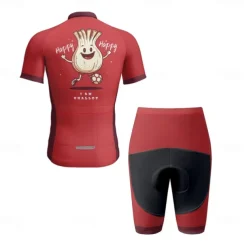 Men's Cycling Jersey with Shorts Cartoon Short Sleeve Bike Clothing Suit with 3 Rear Pockets Mountain Bike MTB Road Bike Cycling Front Zipper Sweat wicking Comfortable Breathable Sports White Yellow