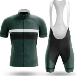 Men's Cycling Jersey with Bib Shorts Short Sleeve Mountain Bike MTB Road Bike Cycling Black Dark Green Blue White Italy National Flag Bike Clothing Suit UV Protection Breathable Quick Dry Anatomic