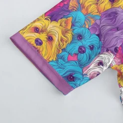 Men's Cycling Jersey with Shorts Dog Short Sleeve Bike Clothing Suit with 3 Rear Pockets Mountain Bike MTB Road Bike Cycling Front Zipper Sweat wicking Comfortable Breathable Sports Blue Purple