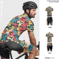 Men's Cycling Jersey with Shorts Dog Short Sleeve Bike Clothing Suit with 3 Rear Pockets Mountain Bike MTB Road Bike Cycling Front Zipper Sweat wicking Comfortable Breathable Sports Blue Purple