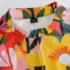 Men's Cycling Jersey with Shorts Floral Botanical Short Sleeve Bike Clothing Suit with 3 Rear Pockets Mountain Bike MTB Road Bike Cycling Front Zipper Sweat wicking Comfortable Breathable Sports