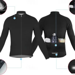 Men's Cycling Jersey with Bib Tights Long Sleeve Mountain Bike MTB Road Bike Cycling Winter Yellow Red Blue Graphic Bike Clothing Suit 3D Pad Breathable Quick Dry Back Pocket Polyester Spandex Sports