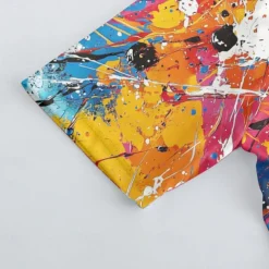 Men's Cycling Jersey with Shorts Graffiti Short Sleeve Bike Clothing Suit with 3 Rear Pockets Mountain Bike MTB Road Bike Cycling Front Zipper Sweat wicking Comfortable Breathable Sports Yellow Cream