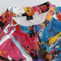 Men's Cycling Jersey with Shorts Graffiti Short Sleeve Bike Clothing Suit with 3 Rear Pockets Mountain Bike MTB Road Bike Cycling Front Zipper Sweat wicking Comfortable Breathable Sports Yellow Cream