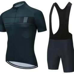 Men's Cycling Jersey with Bib Shorts Short Sleeve Mountain Bike MTB Road Bike Cycling Black Burgundy Blue Stripes Bike Clothing Suit 3D Pad Breathable Quick Dry Back Pocket Polyester Spandex Sports