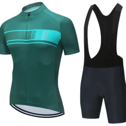 Men's Cycling Jersey with Bib Shorts Short Sleeve Mountain Bike MTB Road Bike Cycling Black Burgundy Blue Stripes Bike Clothing Suit 3D Pad Breathable Quick Dry Back Pocket Polyester Spandex Sports