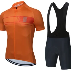 Men's Cycling Jersey with Bib Shorts Short Sleeve Mountain Bike MTB Road Bike Cycling Black Burgundy Blue Stripes Bike Clothing Suit 3D Pad Breathable Quick Dry Back Pocket Polyester Spandex Sports