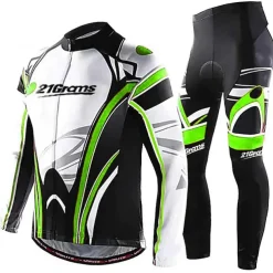 Men's Cycling Jersey with Tights Long Sleeve Mountain Bike MTB Road Bike Cycling Winter White Blue Sky Blue Bike Clothing Suit 3D Pad Breathable Quick Dry Back Pocket Polyester Spandex Sports