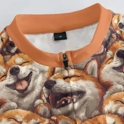 Men's Cycling Jersey with Shorts Dog Short Sleeve Bike Clothing Suit with 3 Rear Pockets Mountain Bike MTB Road Bike Cycling Front Zipper Sweat wicking Comfortable Breathable Sports Yellow Brown khaki