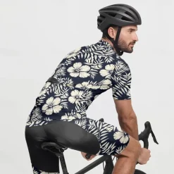 Men's Cycling Jersey with Shorts Floral Botanical Short Sleeve Bike Clothing Suit with 3 Rear Pockets Mountain Bike MTB Road Bike Cycling Front Zipper Sweat wicking Comfortable Breathable Sports