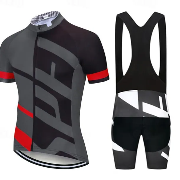 Men's Cycling Jersey with Bib Shorts Short Sleeve Mountain Bike MTB Road Bike Cycling White Yellow Green Bike Clothing Suit 3D Pad Breathable Quick Dry Back Pocket Polyester Spandex Sports Letter