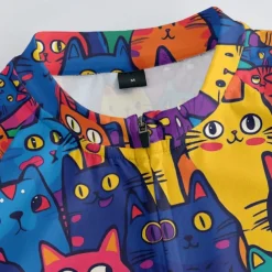 Men's Cycling Jersey with Shorts Cat Short Sleeve Bike Clothing Suit with 3 Rear Pockets Mountain Bike MTB Road Bike Cycling Front Zipper Sweat wicking Comfortable Breathable Sports Black Navy Blue