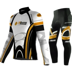 Men's Cycling Jersey with Tights Long Sleeve Mountain Bike MTB Road Bike Cycling Blue Sky Blue Green Graphic Bike Clothing Suit UV Resistant Breathable Quick Dry Anatomic Design Back Pocket Spandex