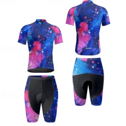 Men's Cycling Jersey with Shorts Graffiti Short Sleeve Bike Clothing Suit with 3 Rear Pockets Mountain Bike MTB Road Bike Cycling Front Zipper Sweat wicking Comfortable Breathable Sports Black Yellow