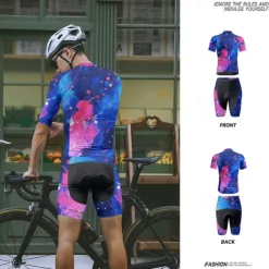 Men's Cycling Jersey with Shorts Graffiti Short Sleeve Bike Clothing Suit with 3 Rear Pockets Mountain Bike MTB Road Bike Cycling Front Zipper Sweat wicking Comfortable Breathable Sports Black Yellow