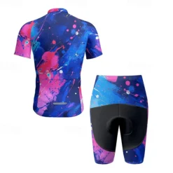 Men's Cycling Jersey with Shorts Graffiti Short Sleeve Bike Clothing Suit with 3 Rear Pockets Mountain Bike MTB Road Bike Cycling Front Zipper Sweat wicking Comfortable Breathable Sports Black Yellow