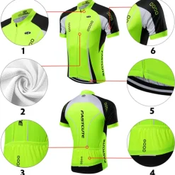 Men's Cycling Jersey with Bib Shorts Short Sleeve Mountain Bike MTB Road Bike Cycling Fall Yellow Light Green Red Bike Clothing Suit Breathable Quick Dry Back Pocket Lycra Sports Patterned Clothing