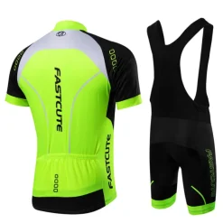Men's Cycling Jersey with Bib Shorts Short Sleeve Mountain Bike MTB Road Bike Cycling Fall Yellow Light Green Red Bike Clothing Suit Breathable Quick Dry Back Pocket Lycra Sports Patterned Clothing