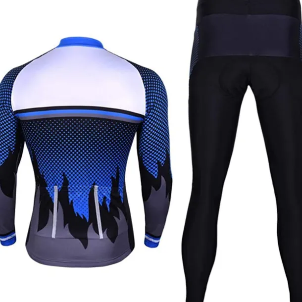 Men's Cycling Jersey with Tights Long Sleeve Mountain Bike MTB Road Bike Cycling Red Purple Orange Polka Dot Bike Clothing Suit 3D Pad Breathable Quick Dry Back Pocket Polyester Spandex Sports Polka