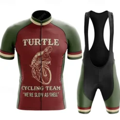 Men's Cycling Jersey with Bib Shorts Short Sleeve Mountain Bike MTB Road Bike Cycling Green Green Bike Clothing Suit 3D Pad Breathable Quick Dry Back Pocket Polyester Spandex Sports Letter & Number