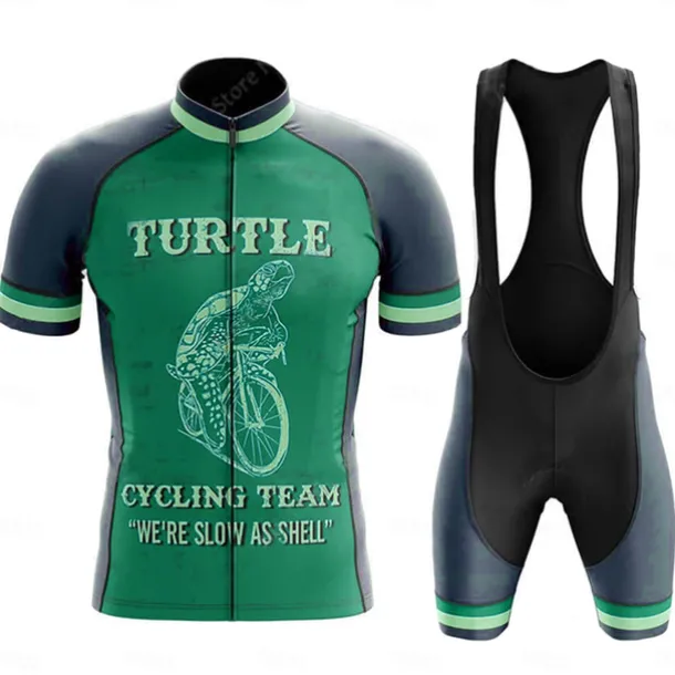 Men's Cycling Jersey with Bib Shorts Short Sleeve Mountain Bike MTB Road Bike Cycling Green Green Bike Clothing Suit 3D Pad Breathable Quick Dry Back Pocket Polyester Spandex Sports Letter & Number