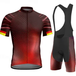 Men's Cycling Jersey with Bib Shorts Short Sleeve Mountain Bike MTB Road Bike Cycling Black Blue Purple Bike Clothing Suit 3D Pad Breathable Quick Dry Back Pocket Polyester Spandex Sports Geometric