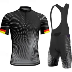 Men's Cycling Jersey with Bib Shorts Short Sleeve Mountain Bike MTB Road Bike Cycling Black Blue Purple Bike Clothing Suit 3D Pad Breathable Quick Dry Back Pocket Polyester Spandex Sports Geometric