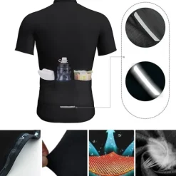 Men's Cycling Jersey with Bib Shorts Short Sleeve Mountain Bike MTB Road Bike Cycling Black Blue Purple Bike Clothing Suit 3D Pad Breathable Quick Dry Back Pocket Polyester Spandex Sports Geometric