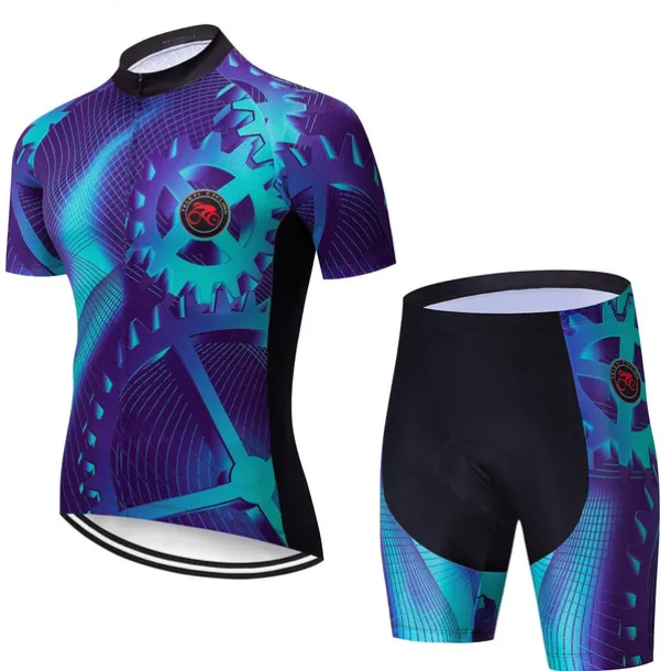 Men's Cycling Jersey with Shorts Short Sleeve Mountain Bike MTB Road Bike Cycling Black Red Royal Blue Gear Bike Clothing Suit 3D Pad Breathable Quick Dry Reflective Strips Back Pocket Polyester