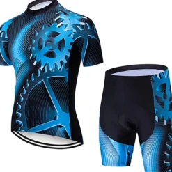 Men's Cycling Jersey with Shorts Short Sleeve Mountain Bike MTB Road Bike Cycling Black Red Royal Blue Gear Bike Clothing Suit 3D Pad Breathable Quick Dry Reflective Strips Back Pocket Polyester