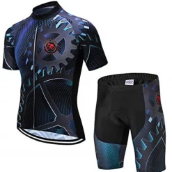 Men's Cycling Jersey with Shorts Short Sleeve Mountain Bike MTB Road Bike Cycling Black Red Royal Blue Gear Bike Clothing Suit 3D Pad Breathable Quick Dry Reflective Strips Back Pocket Polyester