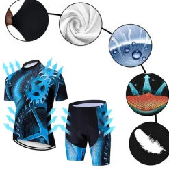 Men's Cycling Jersey with Shorts Short Sleeve Mountain Bike MTB Road Bike Cycling Black Red Royal Blue Gear Bike Clothing Suit 3D Pad Breathable Quick Dry Reflective Strips Back Pocket Polyester