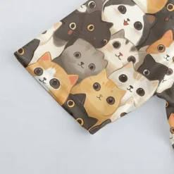 Men's Cycling Jersey with Shorts Cat Short Sleeve Bike Clothing Suit with 3 Rear Pockets Mountain Bike MTB Road Bike Cycling Front Zipper Sweat wicking Comfortable Breathable Sports Black Yellow Dark