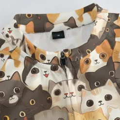 Men's Cycling Jersey with Shorts Cat Short Sleeve Bike Clothing Suit with 3 Rear Pockets Mountain Bike MTB Road Bike Cycling Front Zipper Sweat wicking Comfortable Breathable Sports Black Yellow Dark