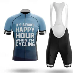 Men's Cycling Jersey with Bib Shorts Cycling Padded Shorts Graphic Short Sleeve Bike Jersey Padded Shorts / Chamois Clothing Suit with 3 Rear Pockets Mountain Bike MTB Road Bike Cycling Sweat wicking