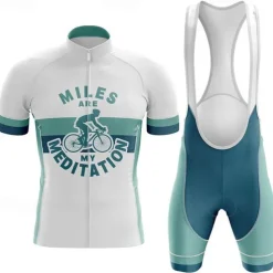 Men's Cycling Jersey with Bib Shorts Cycling Padded Shorts Graphic Short Sleeve Bike Jersey Padded Shorts / Chamois Clothing Suit with 3 Rear Pockets Mountain Bike MTB Road Bike Cycling Sweat wicking