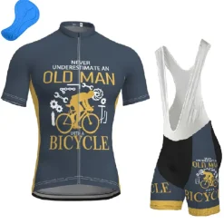 Men's Cycling Jersey with Bib Shorts Short Sleeve Mountain Bike MTB Road Bike Cycling Dark Navy Blue Gear Bike Clothing Suit 3D Pad Breathable Quick Dry Back Pocket Polyester Spandex Sports Letter