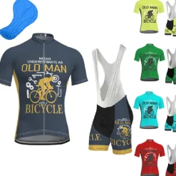 Men's Cycling Jersey with Bib Shorts Short Sleeve Mountain Bike MTB Road Bike Cycling Dark Navy Blue Gear Bike Clothing Suit 3D Pad Breathable Quick Dry Back Pocket Polyester Spandex Sports Letter