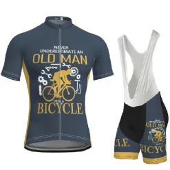 Men's Cycling Jersey with Bib Shorts Short Sleeve Mountain Bike MTB Road Bike Cycling Dark Navy Blue Gear Bike Clothing Suit 3D Pad Breathable Quick Dry Back Pocket Polyester Spandex Sports Letter