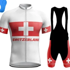 Men's Cycling Jersey with Bib Shorts Short Sleeve Mountain Bike MTB Road Bike Cycling Red Navy Blue Royal Blue Austria Bike Clothing Suit 3D Pad Breathable Quick Dry Back Pocket Polyester Spandex