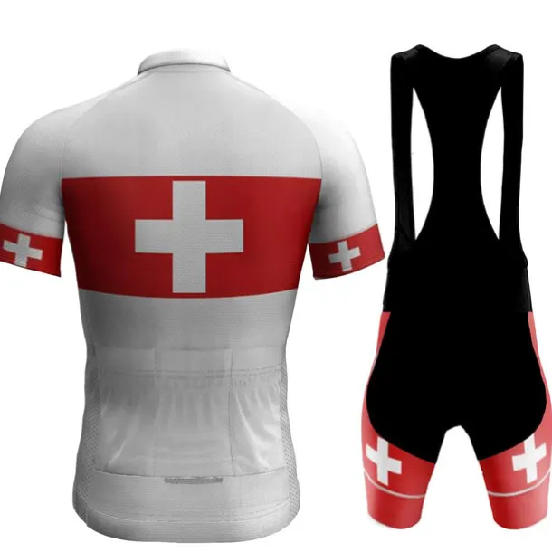 Men's Cycling Jersey with Bib Shorts Short Sleeve Mountain Bike MTB Road Bike Cycling Red Navy Blue Royal Blue Austria Bike Clothing Suit 3D Pad Breathable Quick Dry Back Pocket Polyester Spandex