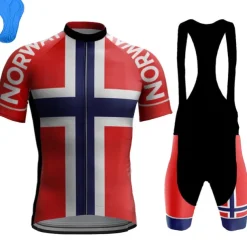 Men's Cycling Jersey with Bib Shorts Short Sleeve Mountain Bike MTB Road Bike Cycling Red Navy Blue Royal Blue Austria Bike Clothing Suit 3D Pad Breathable Quick Dry Back Pocket Polyester Spandex