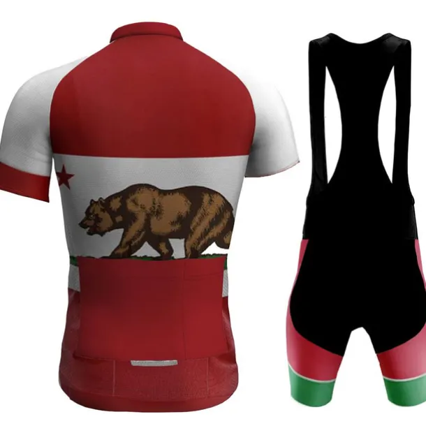 Men's Cycling Jersey with Bib Shorts Short Sleeve Mountain Bike MTB Road Bike Cycling Red Navy Blue Royal Blue Austria Bike Clothing Suit 3D Pad Breathable Quick Dry Back Pocket Polyester Spandex