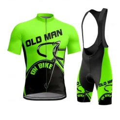 Men's Cycling Jersey with Bib Shorts Short Sleeve Yellow Red Royal Blue Bike Clothing Suit 3D Pad Breathable Quick Dry Back Pocket Polyester Spandex Lycra Sports Graphic Geometric Clothing Apparel