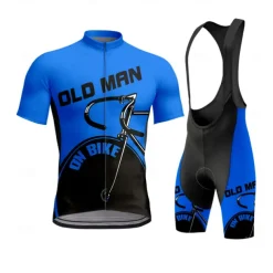 Men's Cycling Jersey with Bib Shorts Short Sleeve Yellow Red Royal Blue Bike Clothing Suit 3D Pad Breathable Quick Dry Back Pocket Polyester Spandex Lycra Sports Graphic Geometric Clothing Apparel