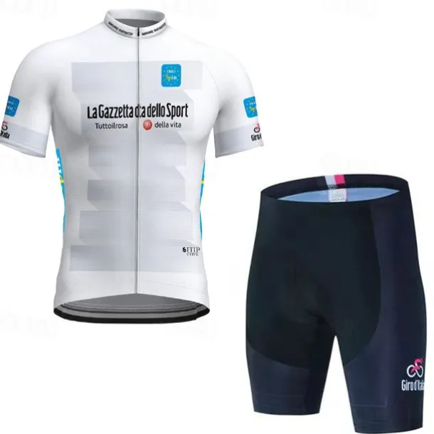 Men's Cycling Jersey with Shorts Short Sleeve Mountain Bike MTB Road Bike Cycling Black Pink Blue Bike Clothing Suit 3D Pad Breathable Quick Dry Back Pocket Polyester Spandex Sports Letter & Number