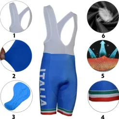 Men's Cycling Jersey with Bib Shorts Short Sleeve Mountain Bike MTB Road Bike Cycling Yellow Red Sky Blue Graphic Italy National Flag Bike Clothing Suit UV Resistant 3D Pad Breathable Quick Dry