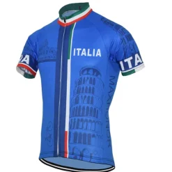 Men's Cycling Jersey with Bib Shorts Short Sleeve Mountain Bike MTB Road Bike Cycling Yellow Red Sky Blue Graphic Italy National Flag Bike Clothing Suit UV Resistant 3D Pad Breathable Quick Dry