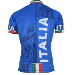 Men's Cycling Jersey with Bib Shorts Short Sleeve Mountain Bike MTB Road Bike Cycling Yellow Red Sky Blue Graphic Italy National Flag Bike Clothing Suit UV Resistant 3D Pad Breathable Quick Dry